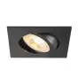 SLV New Tria 68 Spot Aluminium Black Square | Cutout 68mm - Suitable for 1x GU10 