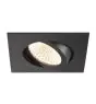 SLV New Tria Universal 68 Spot Aluminium Black Square 8.6W 600lm 60D - 925-930-940 CCT | Cutout 68mm - Best Colour Rendering - Dimmable 